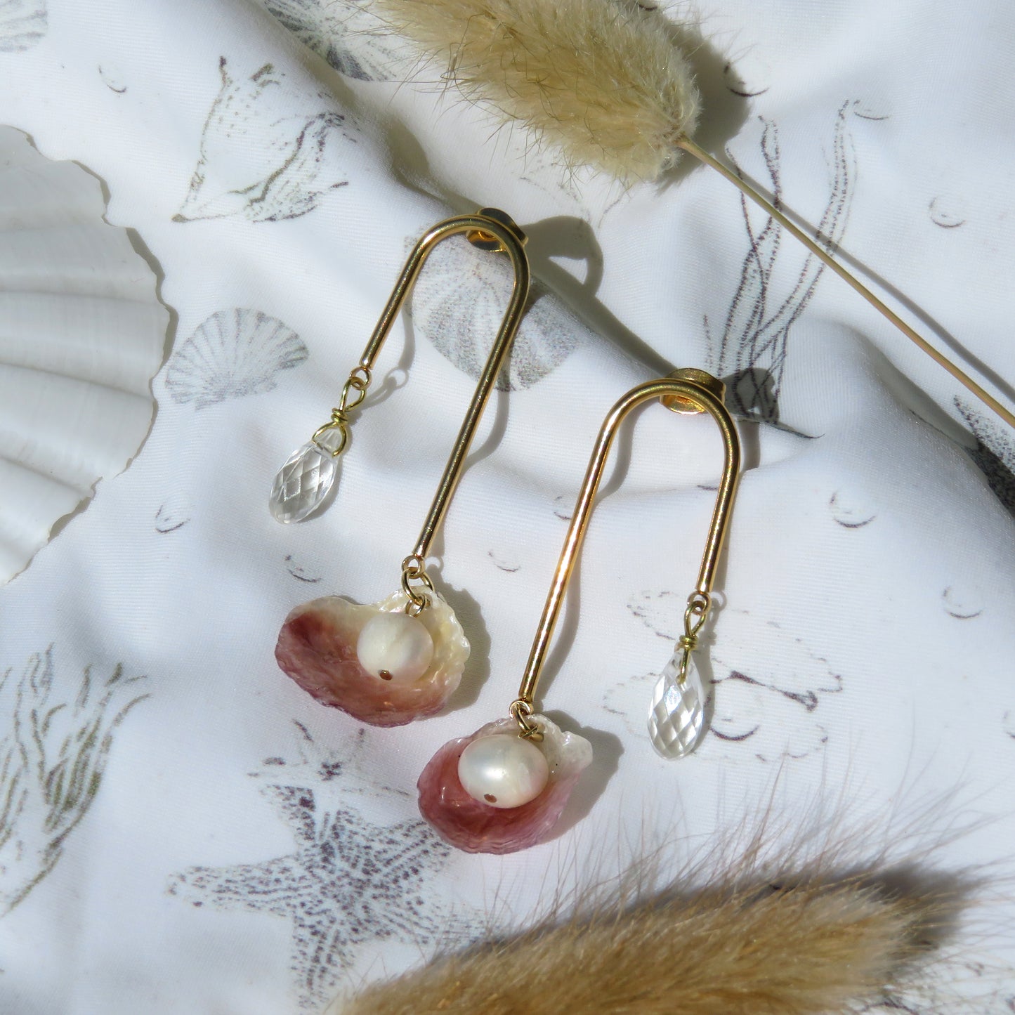 29 - Boucles d'oreilles Arche Nacrée