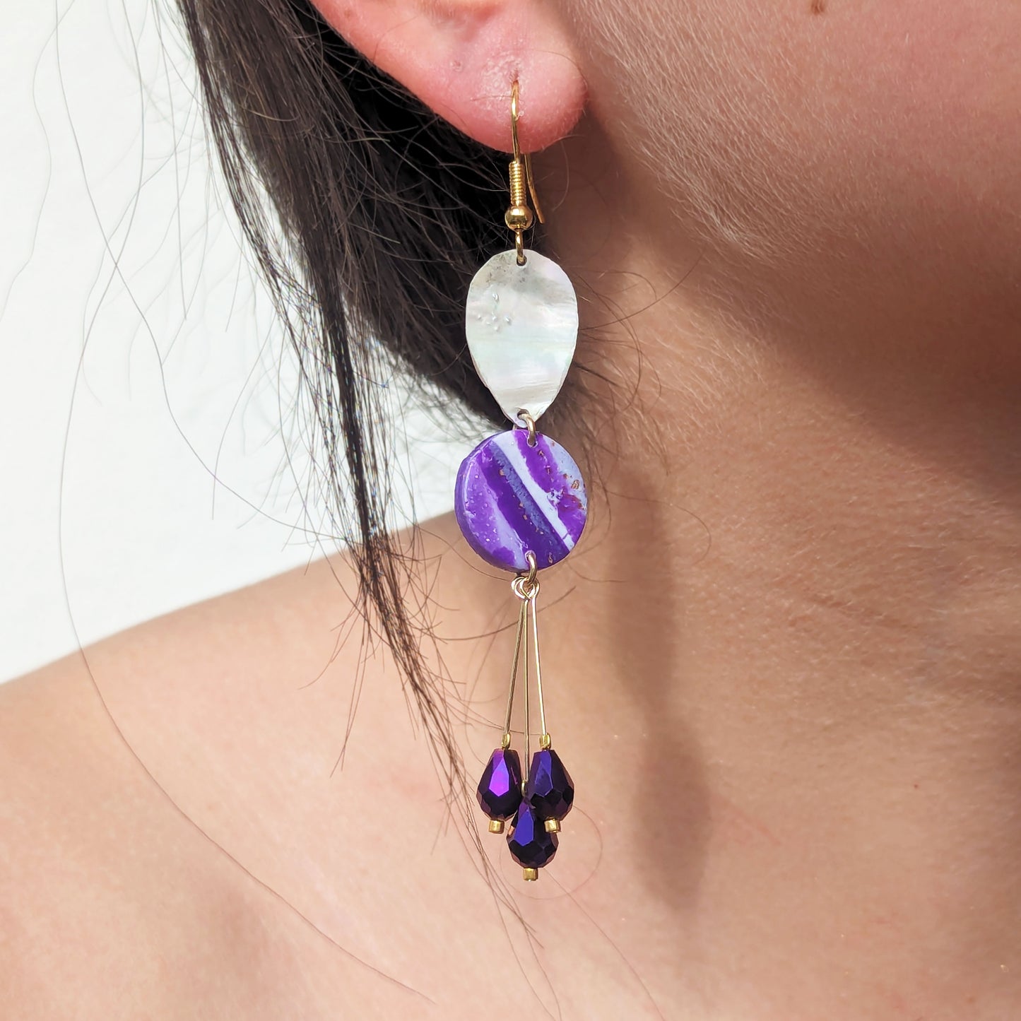 48 - Boucles d'oreilles Gouttes Célestes