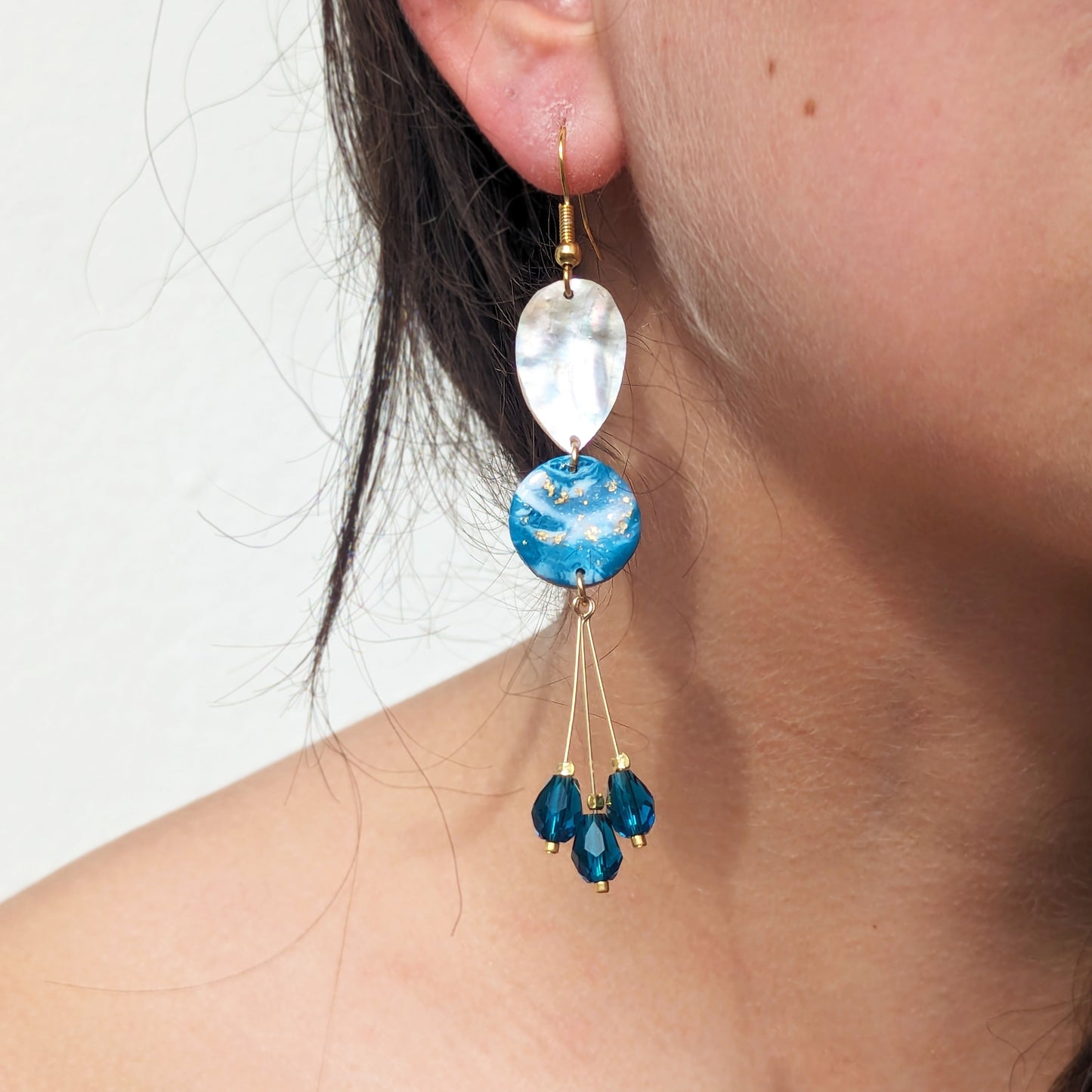 48 - Boucles d'oreilles Gouttes Célestes