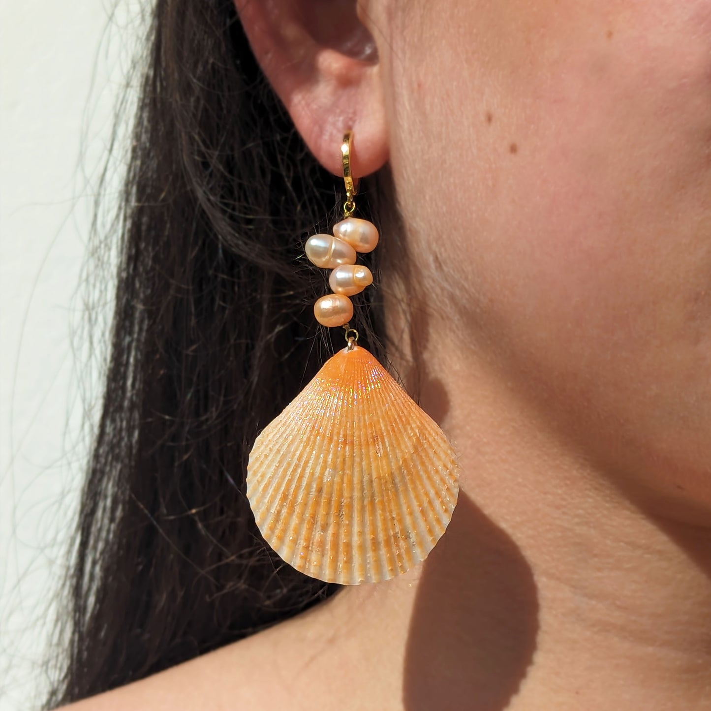 37 - Boucles d'oreilles Peachy Pétoncle
