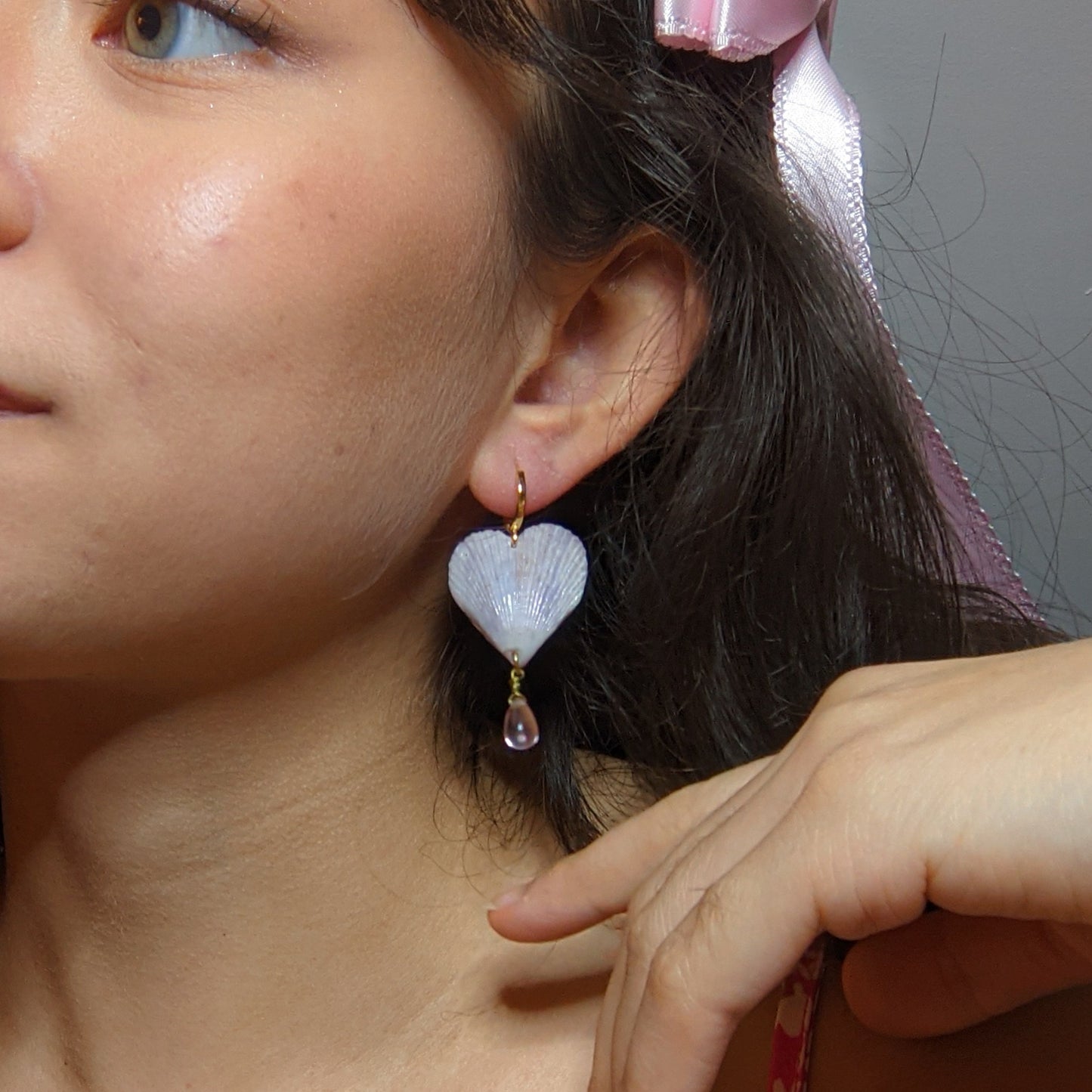 60 - Boucles d'oreilles Cœur Givré