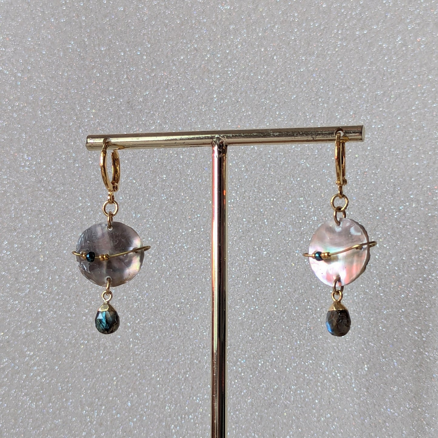 03 - Boucles d'oreilles Labradorite cosmique