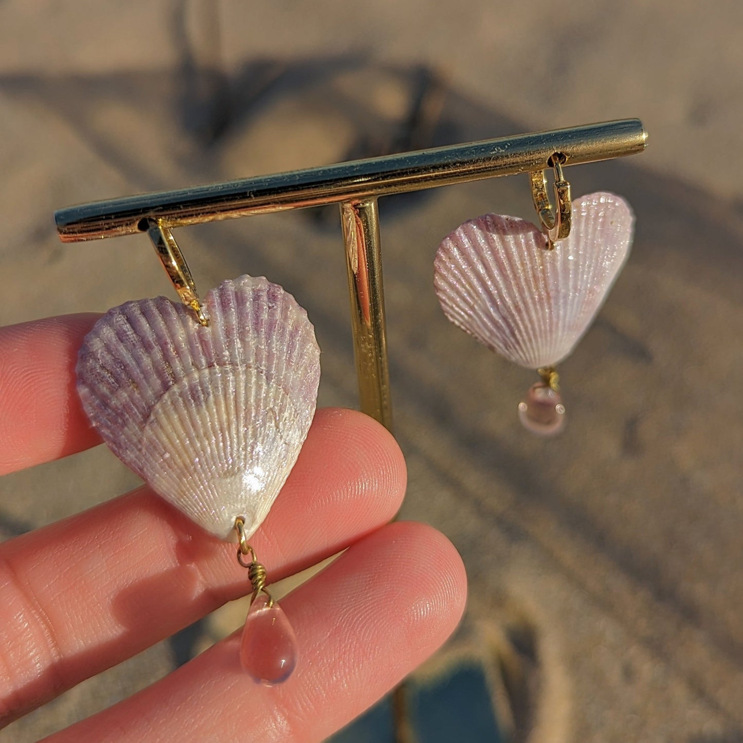 60 - Boucles d'oreilles Cœur Givré